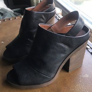 Lucky brand chunky sling back mules